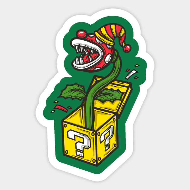 Killer Plant Clown in a Box Sticker by krisren28